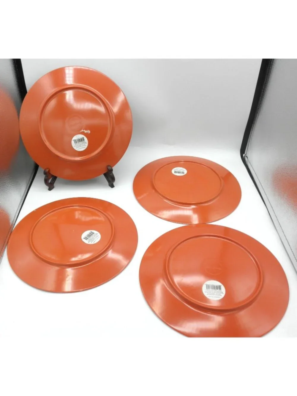 Target Home 2009 Burnt Orange Textured Melamine Dinner Plates Set of 4
